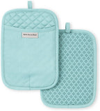 KitchenAid Asteroid Pot Holder 2-Pack Set, Mineral Water, 7"x10"