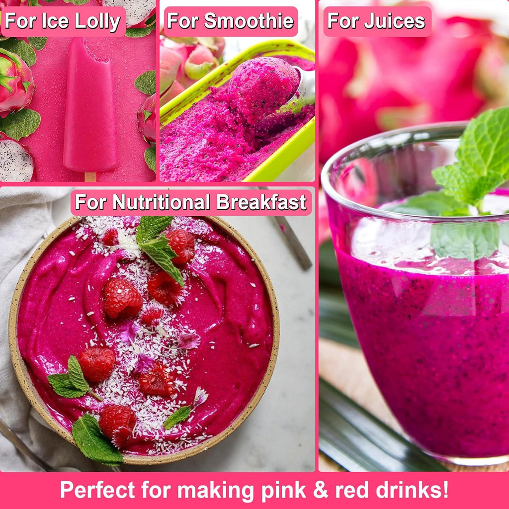 Dragon Fruit Powder - Kiigfood 5.3 oz/150g Natural Fruit Powder, Freeze-Dried Pink Pitaya Powder for Dragon Fruit Syrup, Drink, Baking, Smoothies, Cocktail, Food Coloring - Vegan, Non-GMO, Gluten-Free