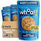 Whoa Dough Ready to Bake Cookie Dough Sugar Cookie – Certified Non-GMO, Kosher, Gluten Free – Plant-Based Snack Dough Made with Real Ingredients – 12 Pack