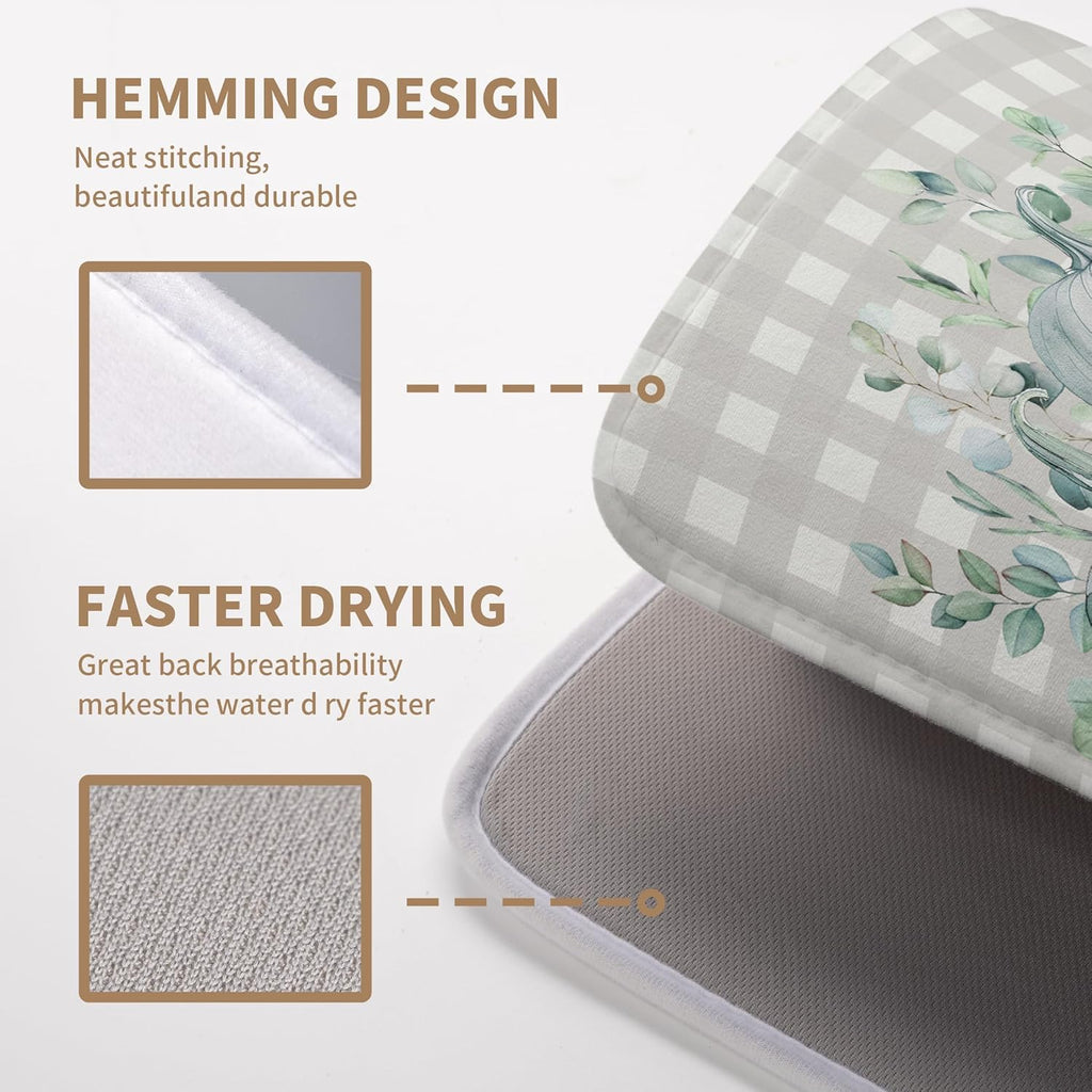 Thanksgiving Fall Dish Drying Mat Pumpkin Dish Drying Pad Autumn Large Dish Drying Matt Absorbent Dish Drainer Mat for Kitchen Counter Decor XL Coffee Maker Mat18x24 In