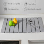 Large Stone Dish Drying Mat for Kitchen Counter, , Marbled Water Absorbing Diatomaceous Earth Drying Pad for Countertop Bottles Utensils Cups 24"x16"