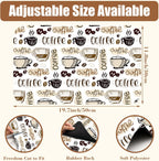 Coffee Cute Doodle Dish Drying Mat for Kitchen Counter Coffee Bar Mat Hide Stain Absorbent Rubber Backed Drying Rack Pad Fit Espresso Machine Table Accessories 11.8 x 19.7 Inch