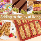 Rectangle Silicone Molds For Baking，1 Inch Deep Chocolate Bar Mold - 8 Cavity，Homemade Granola Cereal Candy Bar Mold - Set Of 2
