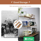 Coffee Mug Holder Wooden Cup Station Organizer 3 Tier Cup Holder for Coffee Bar Mug Display Rack for Countertop Mug Holder Shelf for Home Kitchen Nut Brown Solid Wood