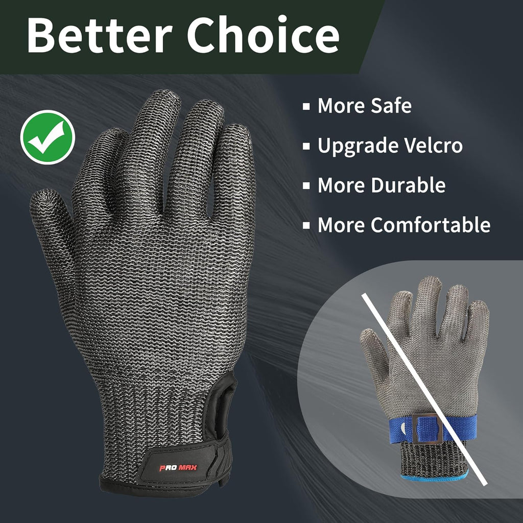 Schwer Ultimate Cut Resistant Gloves Beyond ANSI A9, Reinforced Stainless Steel Glove, Food Grade Mesh Metal Gloves for Butcher Meat Cutting, Oyster Shucking, Mandoline, PR1708 (M, 50 pairs)