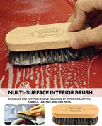 PRO Car Interior Cleaning Kit (9-Piece) - Deep Clean Tools for Leather, Dashboard & Upholstery | Boar Bristle Brush, Dual-Sided Scrub Sponge, Microfiber Towels, Polish Scrub Mitt, Detailing Brushes