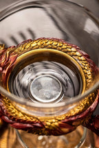 Glass Teapot Set with Infuser Semi Automatic Dragon Tea Set (Red golden teapot)
