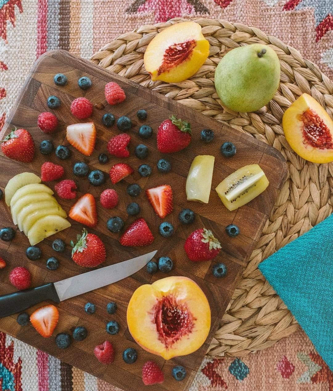 Ironwood Oslo End Grain Square Utility Cutting Board, One Size, Acacia Wood, Brown