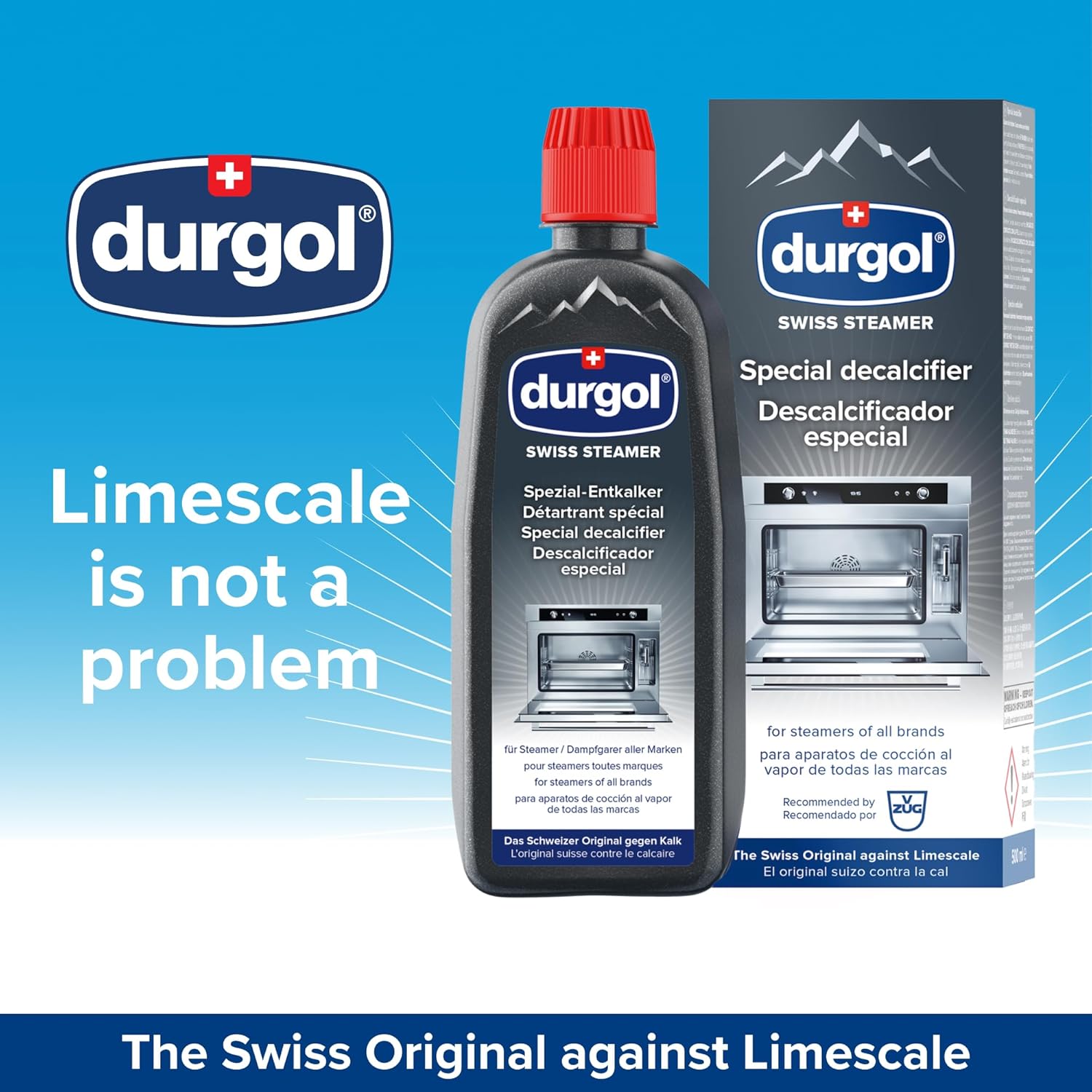 Durgol Swiss Steamer, Descaler and Decalcifier for All Brands of Steamer Ovens, 16.9 Fluid Ounces