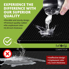 Bar Mat Set (2 Pack, 18"x12") - Non-Slip Rubber Mats for Countertop, Bartending, Home Bar - Durable, Easy Clean Drip, Spill, Drink Mat - Alternative to Silicone, Coffee Bar Mats