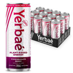 Yerbaé Energy Seltzer - Pomegranate Berry, No Sugar/Calories/Carbs. Energized by Yerba Mate, Naturally Caffeinated Plant-Based, Healthy Alternative to Coffee, Sugary Sodas, Pack of 12, 12oz cans