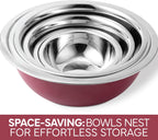 COOK WITH COLOR Stainless Steel Mixing Bowls Set - Nesting Bowls, 6 Pieces, Rose