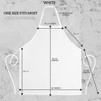 GREEN LIFESTYLE 12 Pack Bib Apron - Unisex White Aprons, Machine Washable Aprons for Men and Women, Kitchen Cooking BBQ Aprons Bulk (Pack of 12, No Pockets, White)