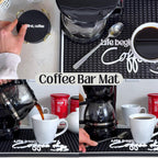 Life Begins After Coffee Bar Mat Sign for Countertop, 18x12 Coffee Machine Mat, Barista Shop Essentials for Your Station, Espresso Machine Protection for Countertop, Silicone Mats for Kitchen Counter