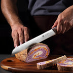 YOTSUBA 10" Bread Knife, Serrated Knife for Homemade, High Carbon Stainless Steel Serrated Bread Knives with Ergonomic Wood Handle, Professional Bread Cutting Knives for Homemade Bread with Gift Box