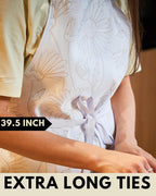 Premium Adjustable Cooking Aprons for Women with Pockets| Poly-Cotton Waterproof Kitchen Apron| Cute Floral Design, Long Ties