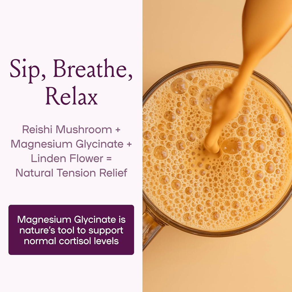 SPACE AND TIME Relax - Mushroom Chai Tea - 20 Cups of Calm & Relaxation - Mushroom Tea with Reishi, Magnesium & L-Theanine