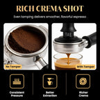 53mm Espresso Tamper – Professional Barista Coffee Tamper with SpringLoaded,Calibrated Flat Stainless-Steel Base & Ergonomic Handle,Fits 53mm Portafilter, Ideal Coffee Accessory for Espresso Lovers