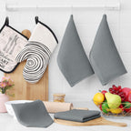 Homaxy 100% Cotton Waffle Weave Kitchen Dish Cloths, Ultra Soft Absorbent Quick Drying Dish Towels, 12 x 12 Inches, 6-Pack, Grey