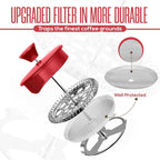 Utopia Kitchen 34 Ounce 1 Liter French Press Coffee Maker, Tea Maker, Travel Coffee Presses, Heat Resistant Thickened Borosilicate Coffee Pot for Camping Travel Gifts, Red Pack of 1