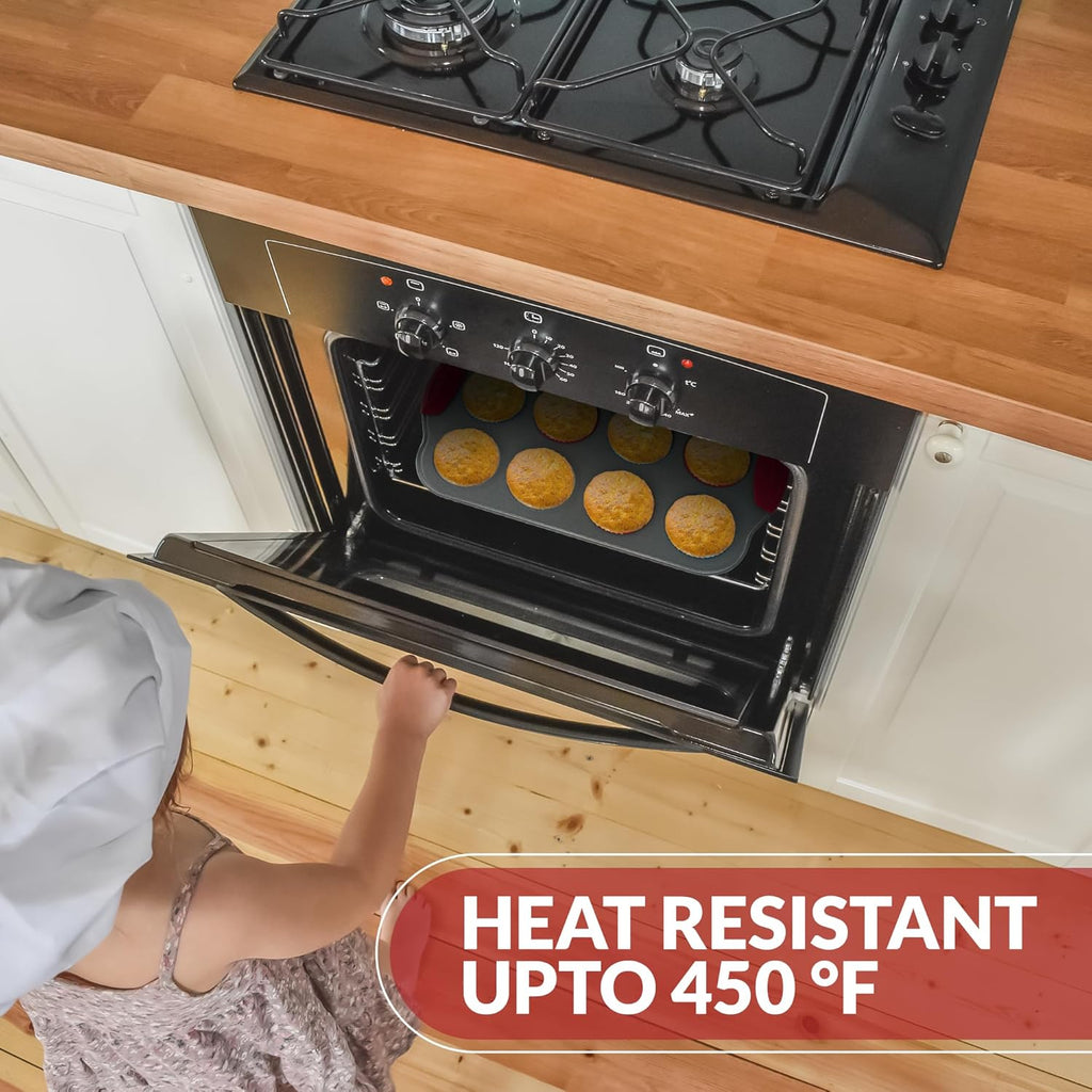 Boxiki Kitchen 12 Cup Mini Muffin Pan with Silicone Muffin Liners. Professional Cupcake Pan for Baking Muffin Mold, Mini Muffin Tin Non-Stick Steel Bakeware