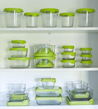 Anchor Hocking TrueSeal Glass Food Storage Containers with Lids, Green, 10-Piece Set