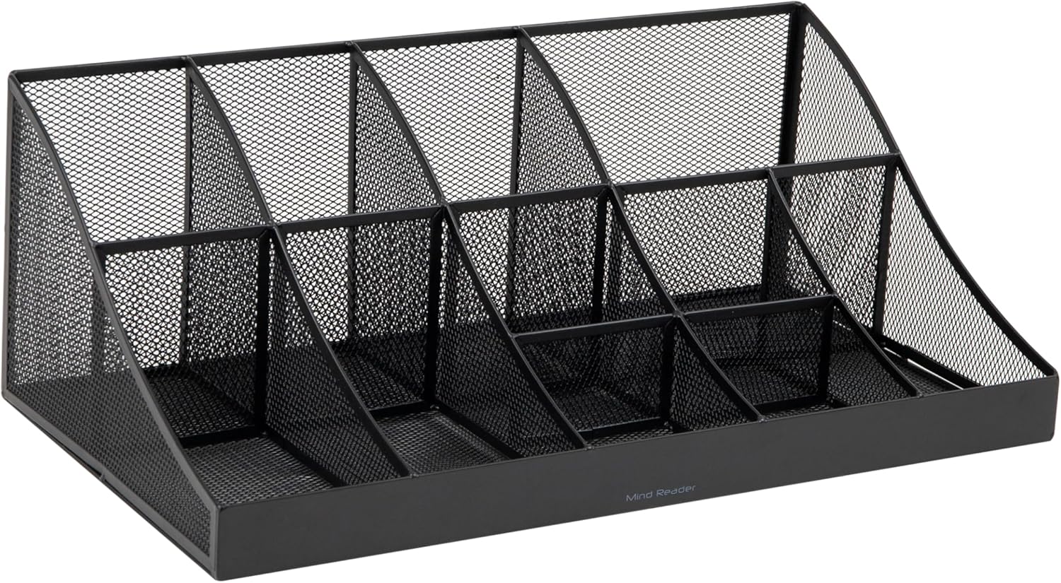 Mind Reader Countertop Organizer, 2-Tier Office Breakroom Supply Caddy, Metal Mesh, Black