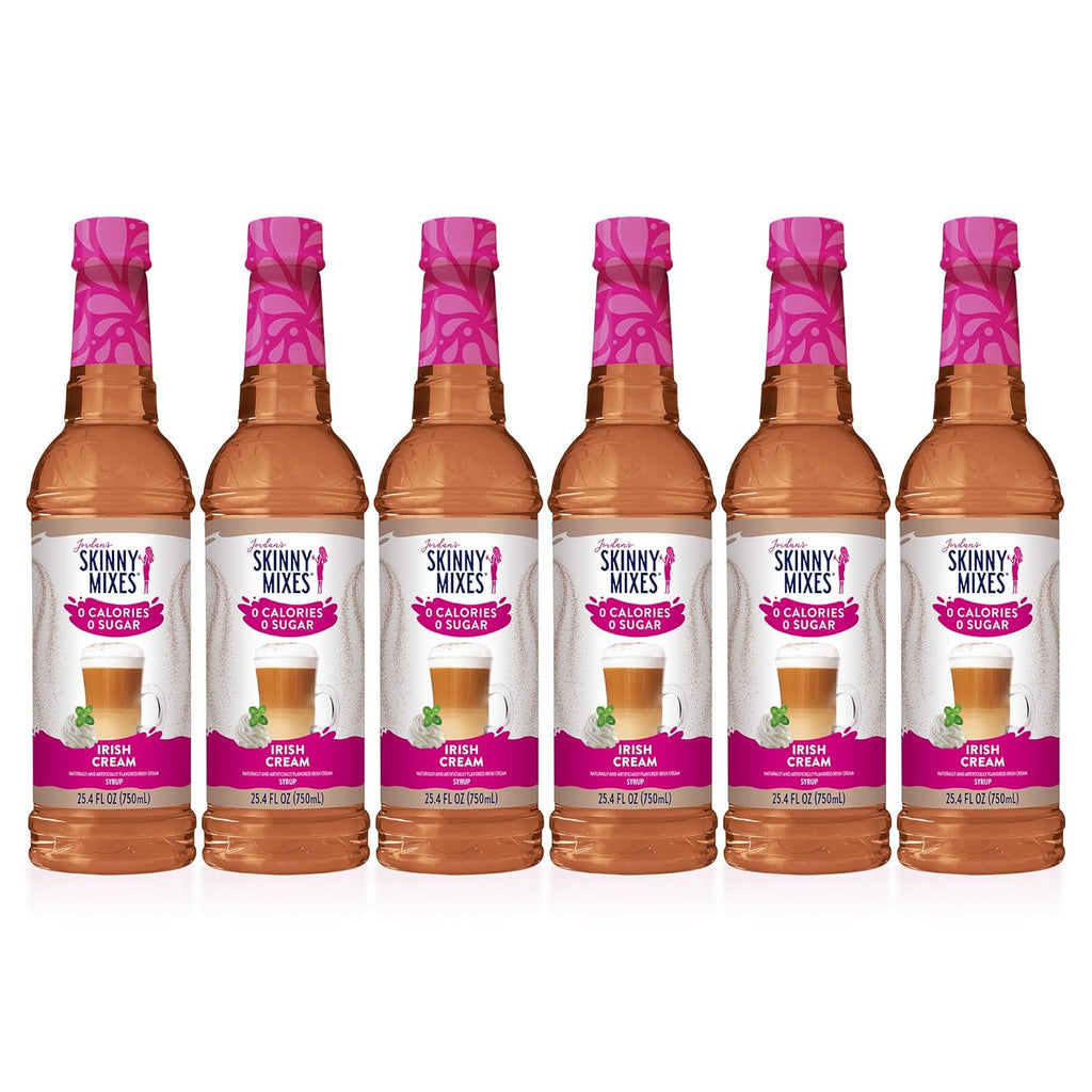 Jordan's Skinny Syrups Irish Cream, Sugar Free Flavoring Syrup, 25.4 Ounce Bottle (Pack of 6)