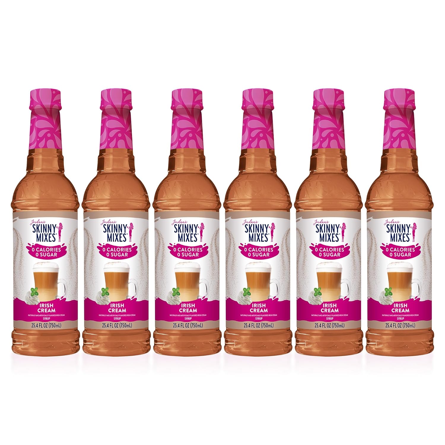 Jordan's Skinny Syrups Irish Cream, Sugar Free Flavoring Syrup, 25.4 Ounce Bottle (Pack of 6)