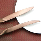 24-Piece Flatware Set,Extra Thick Heavy Duty - 18/10 Stainless Steel Cutlery Sets,High Matte Rose Gold Finish Silverware Flatware Sets Service for 4,Use for Home,Tableware Utensil Sets