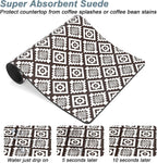 Rnivvi Coffee Mat, 12" x 19" Cute Coffee Bar Mats for Espresso Machine Station Accessories and Organizer, Hide Stain Rubber Backed Absorbent Dish Drying Pad for Kitchen Counter, Modern Abstract Art