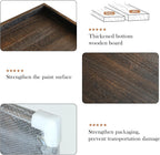 24" Rustic Wooden Serving Tray - Extra Large Square Ottoman Table Tray for Farmhouse Decorative Oversized Coffee Table Trays Living Room Kitchen Counter Breakfast Brown
