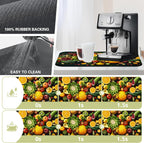 Kitchen Mat Fruits Vegetables Dish Drying Mat 16"x24" Bsorbent Coffee Maker Mat for Sink Dishes or Under Rack Kitchen Counter Accessories Absorbent Hide Stain Rubber Backed Dish Drying Pad