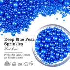 Deep Blue Pearl Sugar Sprinkles, Edible Candy Pearls, 150g/5.29oz, Blue Sprinkles for Cake Decorating, Baking Cake Decorations, Ice Cream Toppers, Cupcakes, Wedding Party Chirstmas Supplies