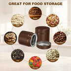uxcell 2Pcs Round Tea Canisters, 3" x 3" Airtight Metal Tea Containers for Loose Tea, Coffee Beans, Spices - Durable, Compact, and Stylish Storage Tea Tin (Brown)