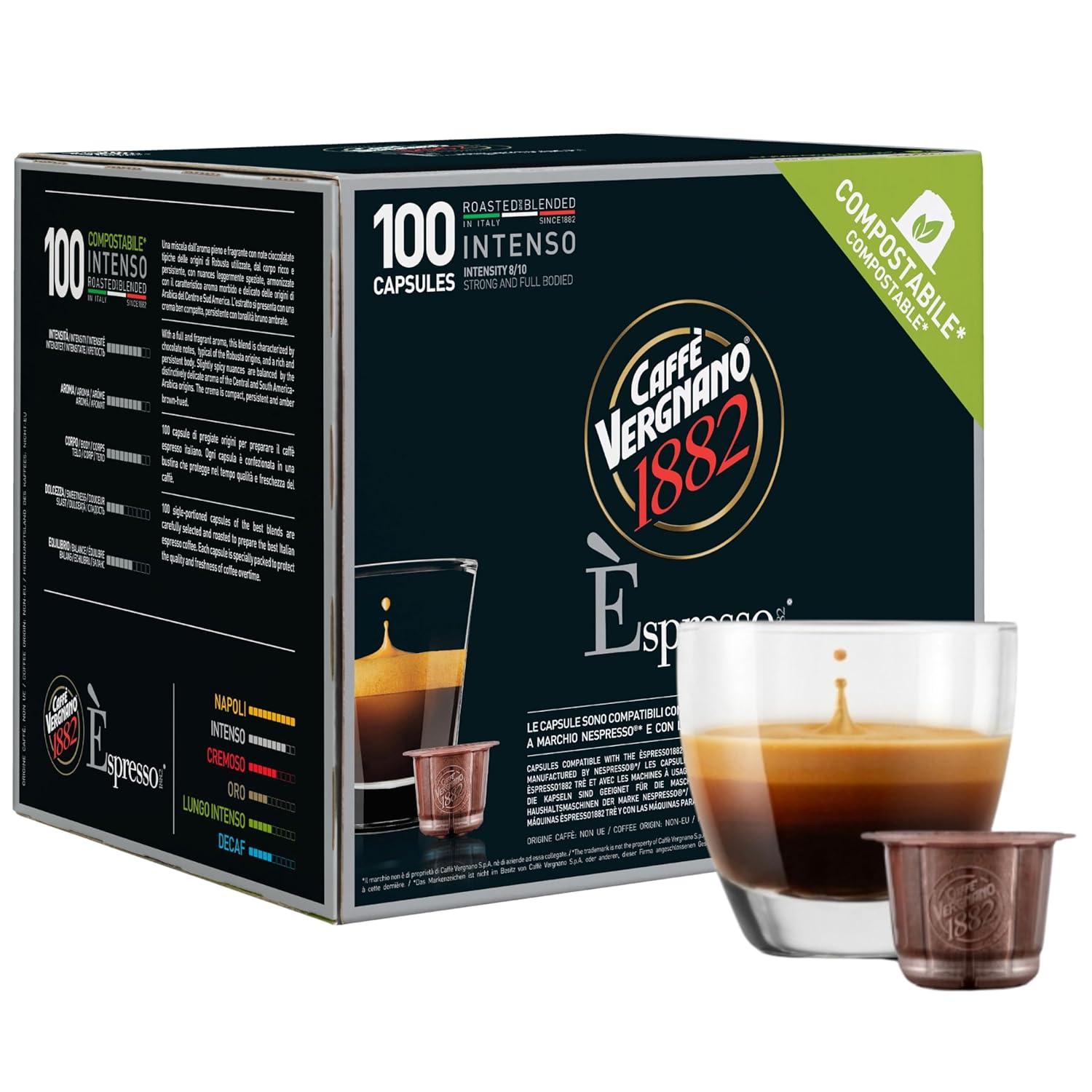 Caffe' Vergnano Medium Roast Espresso Original Line Machine Compatible Capsules