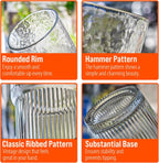 20oz Glass Tumblers with Lids and Straws - Stylish Vintage Ribbed Design for Iced Coffee, Juice, Smoothies, Milkshakes, Cold Beverages & Whiskey Cocktail Beer - Includes Cleaning Brush (2pack-Frosted)