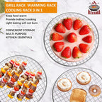 KEESHA 8.3 Inch Cooling Rack - 304 Stainless Steel Dish Rack for Cooking and Baking - Premium Steamer Rack, Canning Rack - Stackable Cake Cooling Rack