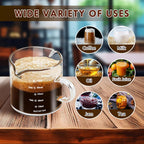 Espresso Cups 4-Piece set, 4 OZ Double Spout Cup with Handle, Espresso Shot Glass with V-Shaped Spout for Espresso Machine, Milk Cup (Espresso Cup Graduated)