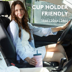 COKTIK 16oz Insulated Tumbler with Lid and Straw 2 Lids (Straw/Flip) Iced Coffee Cup Reusable Stainless Steel Travel Mug Water Bottle Cupholder Friendly for Women Men Her Him (Blush)