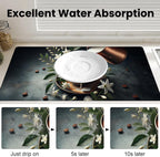 17"x 32" Coffee Bar Mat, Coffee Latte Art Absorbent Dish Drying Mat Cuttable Hide Stain Draining Table Pad for Kitchen Counter, Coffee Bar Accessories
