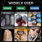 NiHome Edible Food-Grade Glitter Powder Glimmer Luster Dust Metallic Fancy Food Decorating Sprinkle Glimmery Dust for Drink Wine Beverage Cake Bakery Vegan Allergen-Free (Black, 0.35oz/10g)