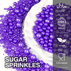 Purple Pearl Sprinkles for Cake Decorating, Edible Pearl Candy, 150g/5.29oz Mix Size, Baking Cake Decoration, Cupcake, Cookie, Holiday, Valentine's Day, Wedding Party, Christmas Supplies