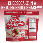 Giant Sports Keto Cheesecake Shake Mix - Delicious Low Carb, Ketogenic Diet Gluten Free Powder Mix - Works Great with Almond Milk - Strawberry (20 Serving Bag)