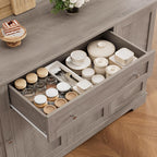 HITHOS 54" Buffet Cabinet with Storage, Modern Kitchen Buffet Sideboard with Drawer, Wood Coffee Bar Station with Adjustable Shelves, Kitchen Storage Cabinet for Living Room, Ash Grey