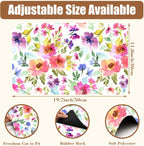 Floral Watercolor Dish Drying Mat Colorful Flowers Coffee Bar Mat for Countertop Hide Stain Rubber Backed Absorbent Dish Drainer Rack Pad Coffee Pot Espresso Machine Dining Room Decor 11.8 x 19.7 Inch