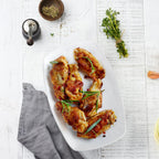 Ceramic Serving Platter Set, 4 Pcs 10 inch Rectangular Serving Tray for Entertaining at Parties and Weddings, White Platter Rectangular Dishes Dinner Plates for Appetizer Meat Bread Dessert and Sushi