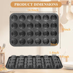 Muffin Cupcake Pan, Mini Muffin Tins Nonstick 24, Muffin Top Pan and Mini Cheesecake pans, Toast Oven Baking Supplies Non Stick Cake Pans Muffin Tray