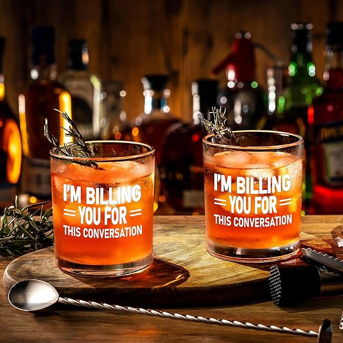 Futtumy I'm Billing You for This Conversation Whiskey Glass - Lawyer Gift for Men, Funny for Attorneys, Professional Consultants - White Elephant Christmas for Coworkers, Friends