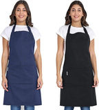 Chef Apron, Recycled Cotton Kitchen Apron with an Adjustable Neck with Long Ties, for cooking, baking